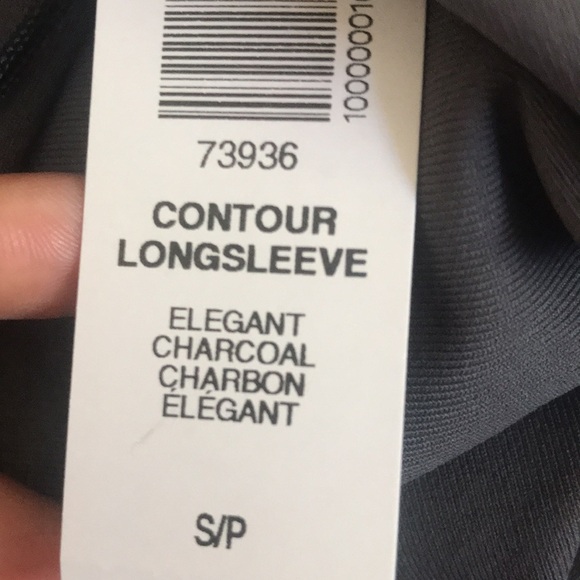 NWT Aritzia Babaton Contour Longsleeve Bodysuit ELEGANT CHARCOAL SZ S small - Picture 8 of 8